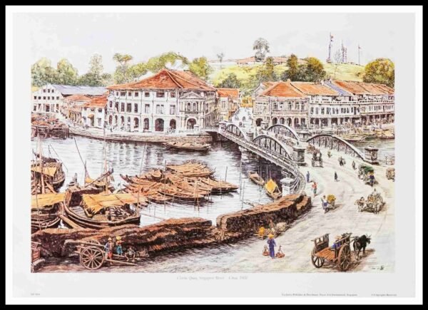 SH 1854C Clarke Quay, Singapore River 7×5 Mini Print – Fan S.H.