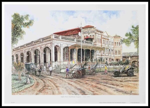 SH 1856C Raffles Hotel, Beach Road 7×5 Mini Print – Fan S.H.