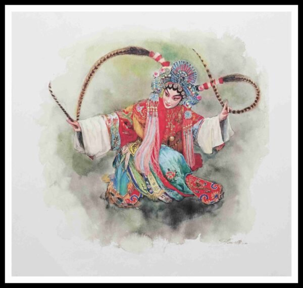 SH 1622C Lady General” in Chinese Opera 3×3 Mini Print – Fan S.H.