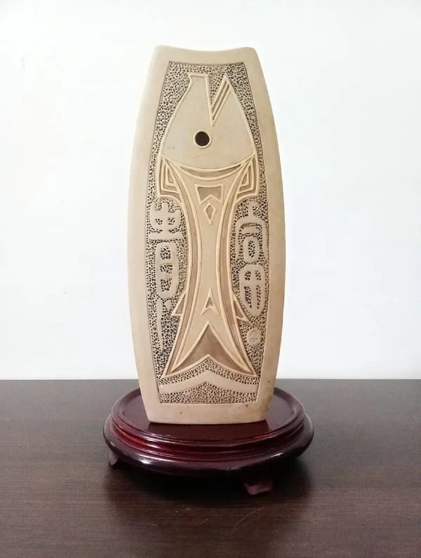 HK-063 Handcrafted Clay Fish Sculpture